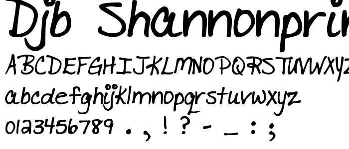 DJB SHANNONprint font